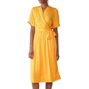 Scotch & Soda Women's Midi Wrap Dress / Yellow / Women's XS